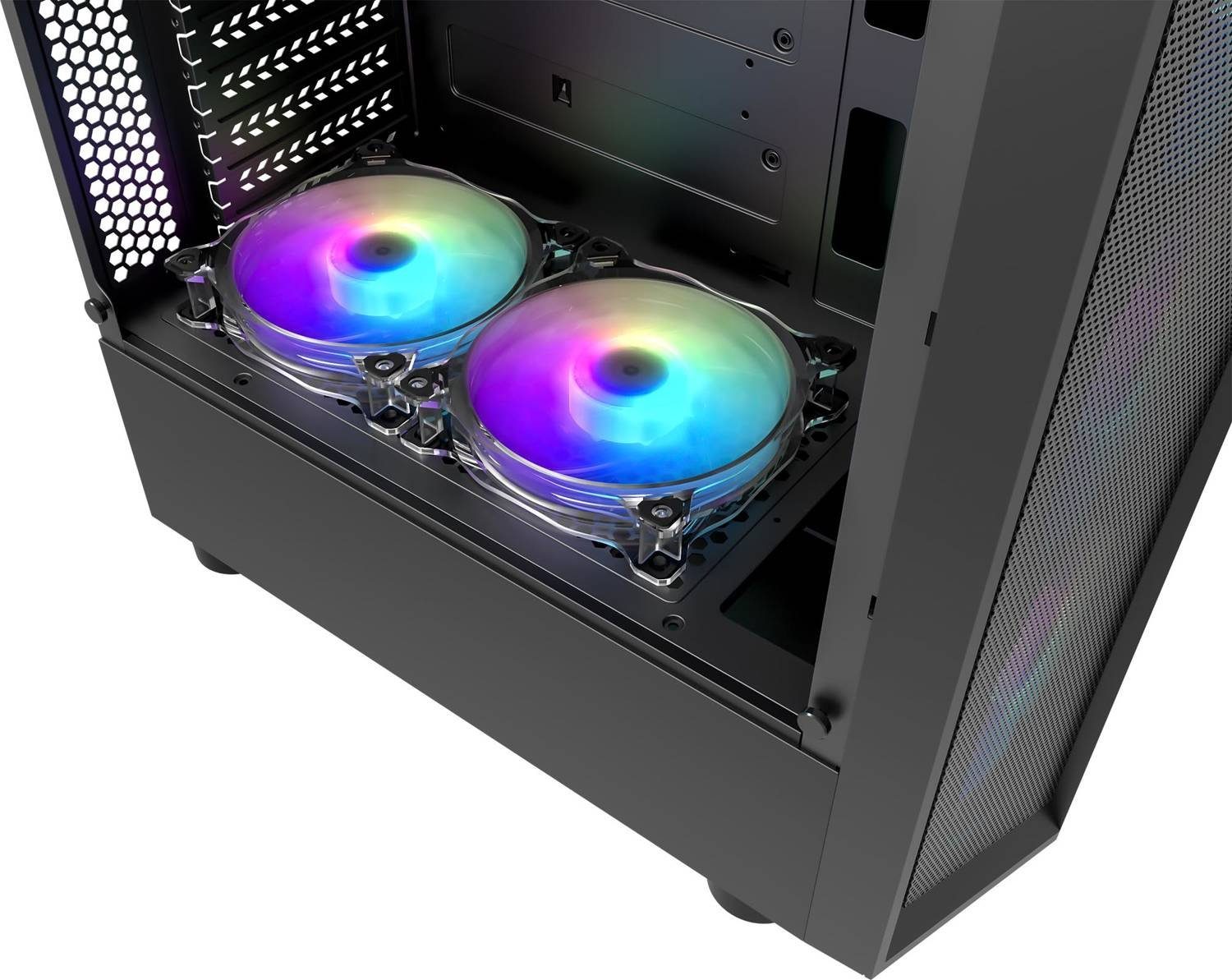Darkflash Gaming-Gehäuse Wave Tower USB3.0 Computer Gamer Case PC-Gehäuse bis zu 5 Lüfter Seite