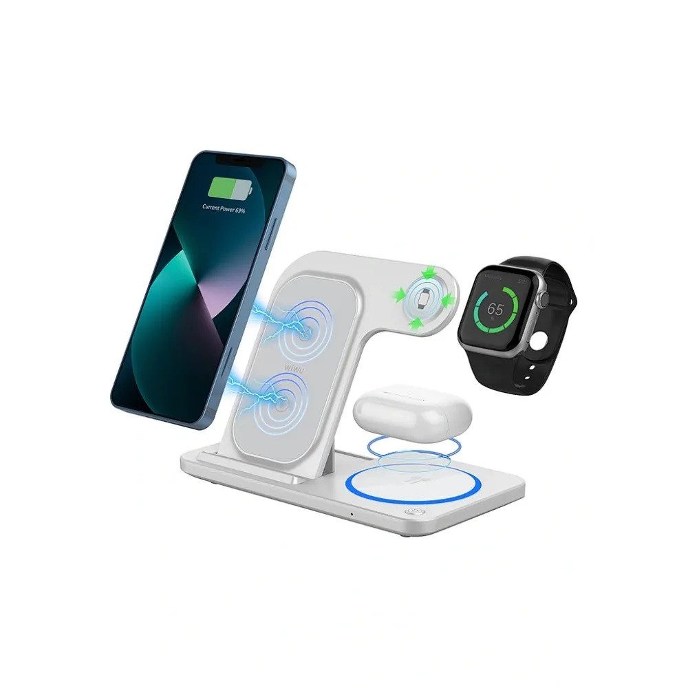 Wiwu Faltbares kabelloses Ladegerät - 15W - 5 W/7.5 W/10 W/15 W Wi-W020 Induktions-Ladegerät