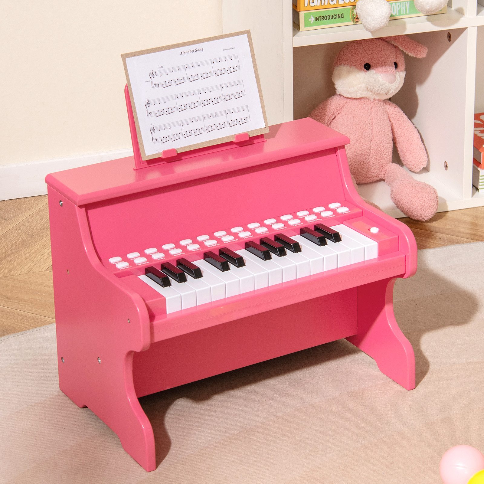 COSTWAY Spielzeug-Musikinstrument, 25 Tasten Digitalpiano Kinder, mini elektrisches Klavier