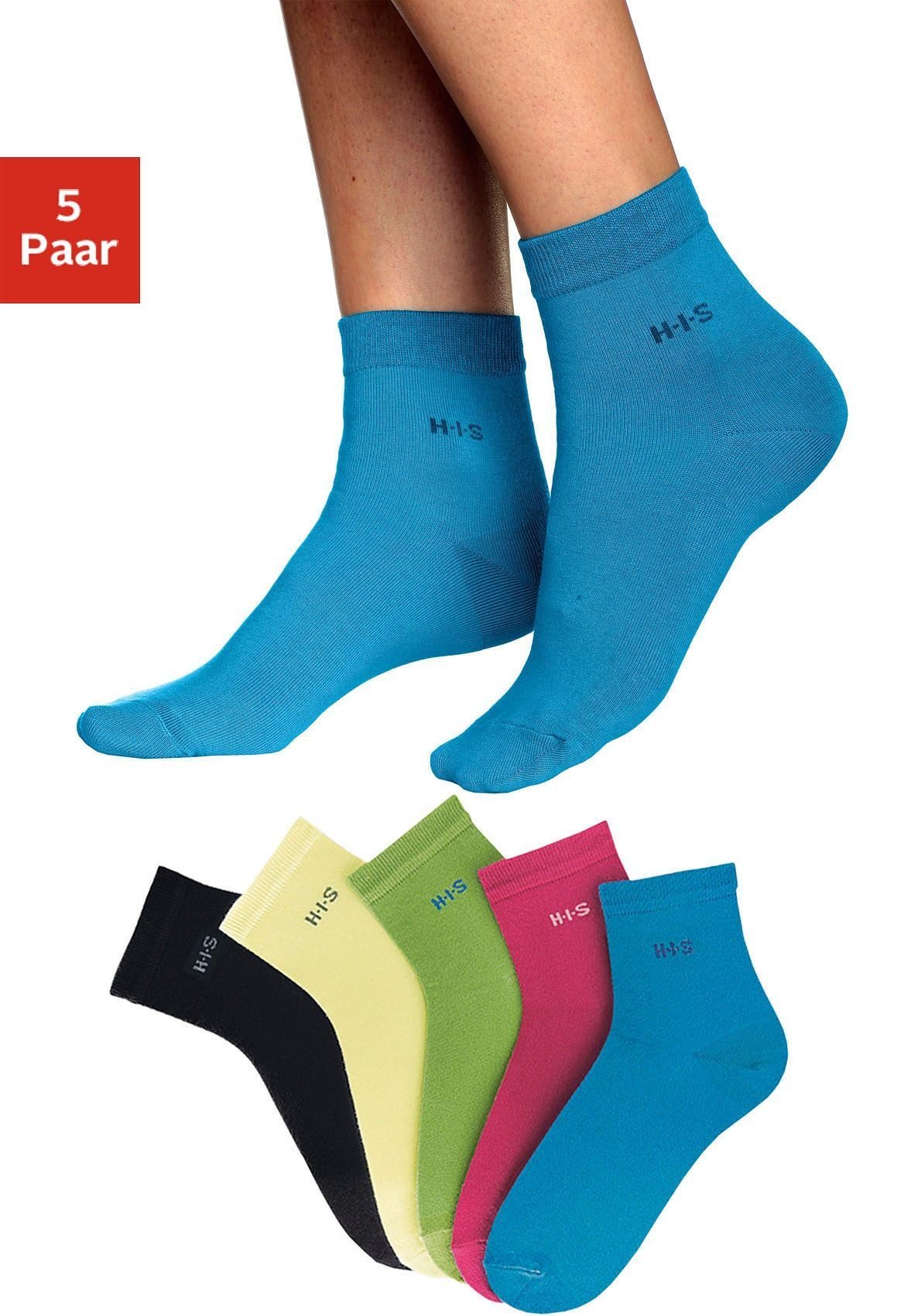 H.I.S Kurzsocken (Set, 5-Paar) mit Bündchen über dem Knöchel bunt