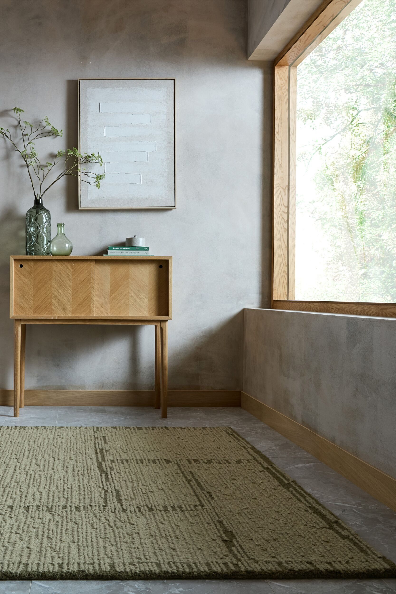 FLAIR RUGS Wollteppich HARRIS MODULA aus 100% Wolle, rechteckig, Höhe: 12 mm, Strukturierte Oberfläche, handgetuftet, auch als Läufer und in rund