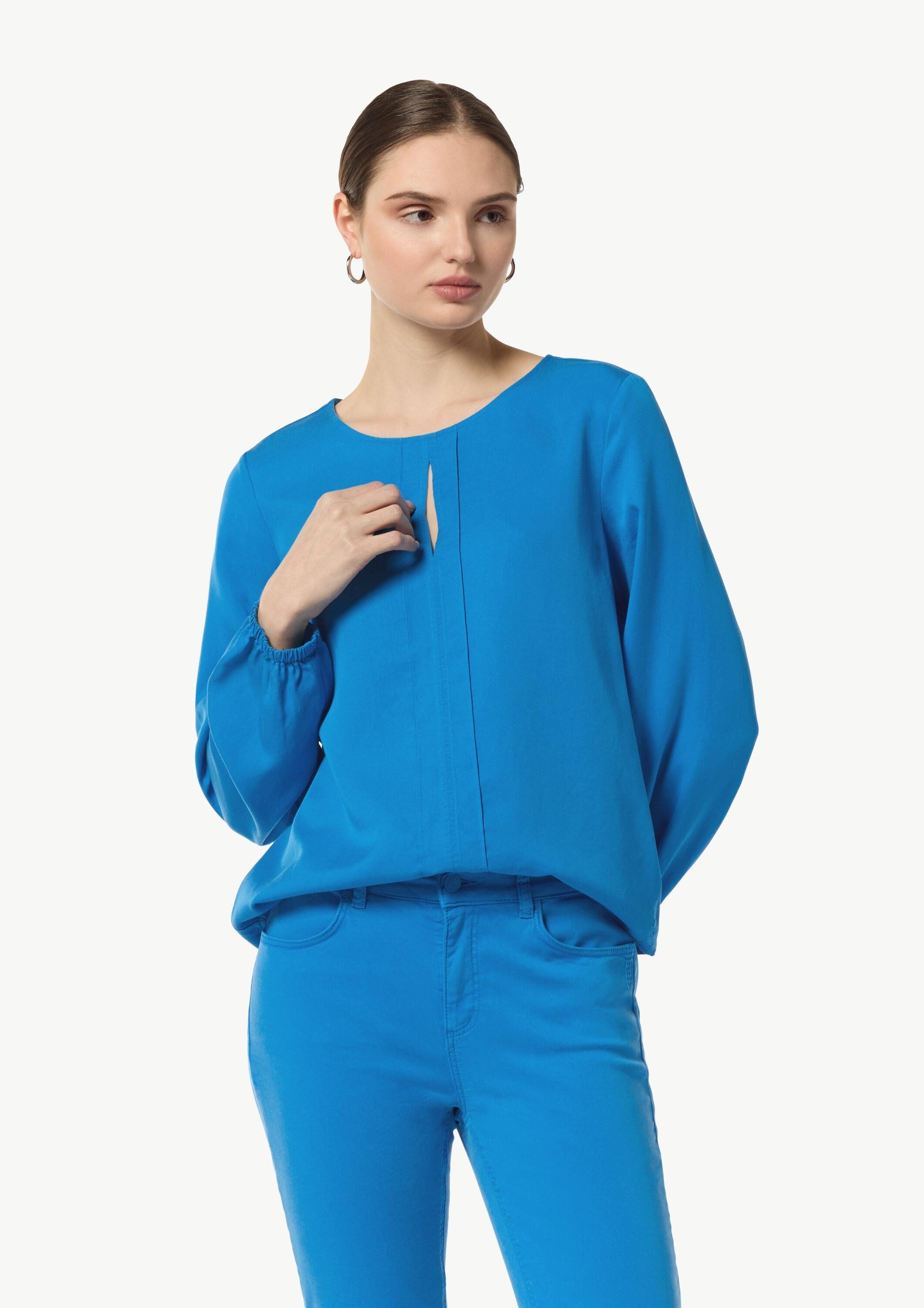 comma Langarmbluse Bluse Lyocell-Bluse mit Cut-Out günstig online kaufen