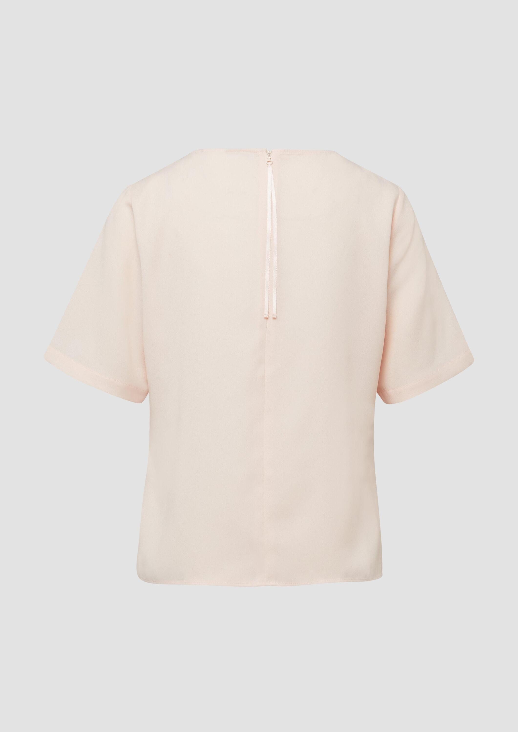 s.Oliver Kurzarmbluse Bluse Crêpe-Shirt mit Reißverschluss