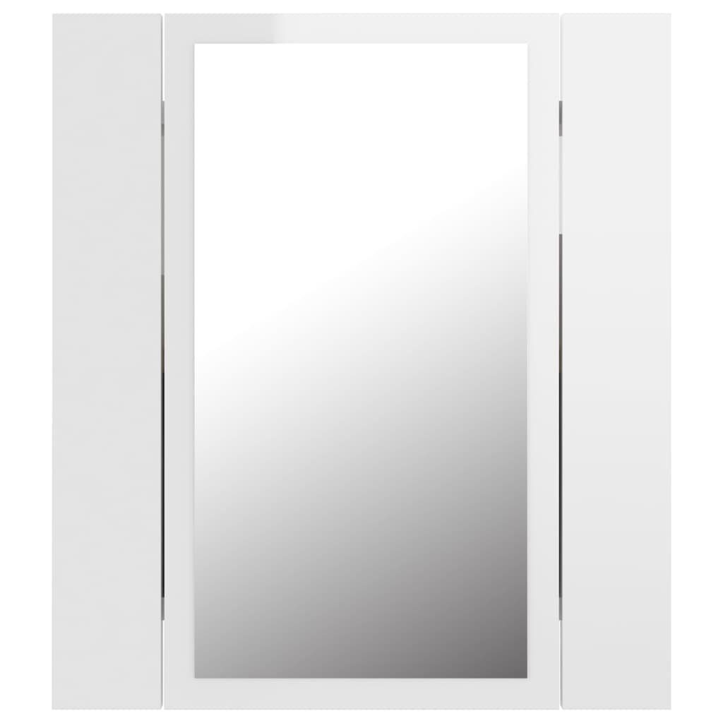 vidaXL Badezimmerspiegelschrank LED-Bad-Spiegelschrank Hochglanz-Weiß 40x12x45 cm Acryl (1-St)