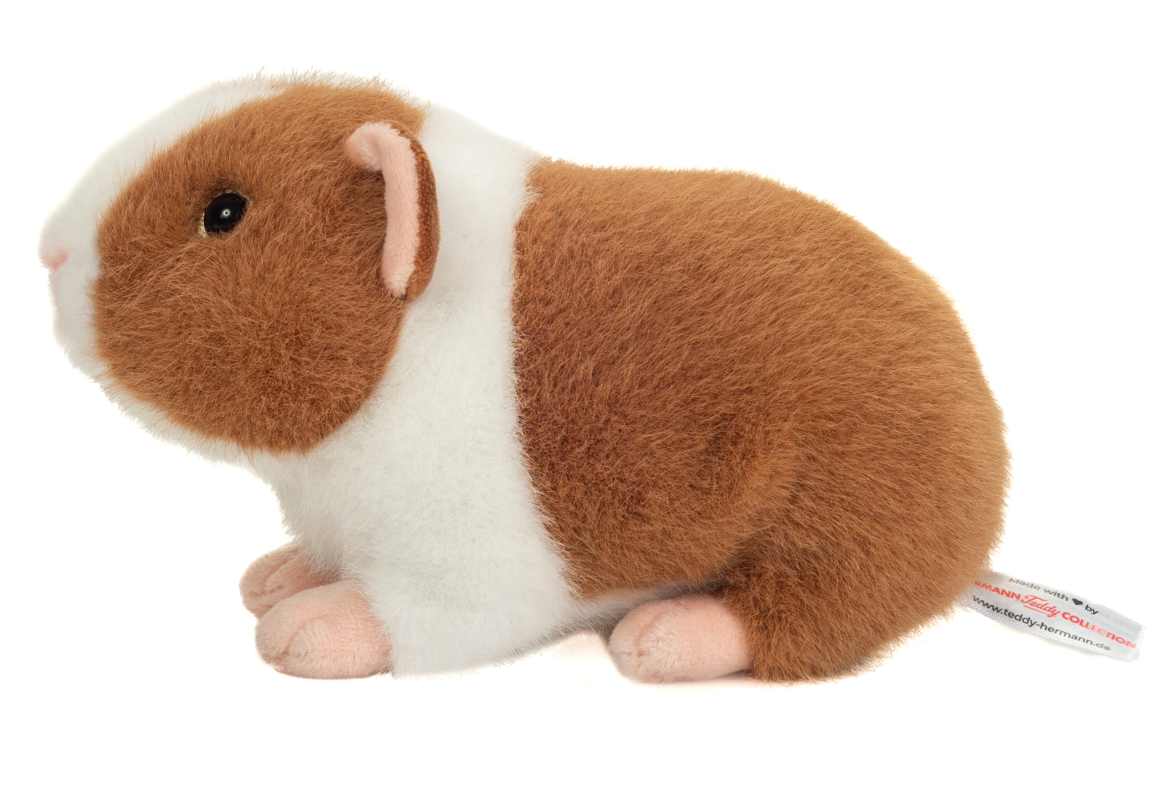 Teddy Hermann® Kuscheltier Meerschweinchen, hellbraun-weiß, 19 cm, zum Teil aus recyceltem Material
