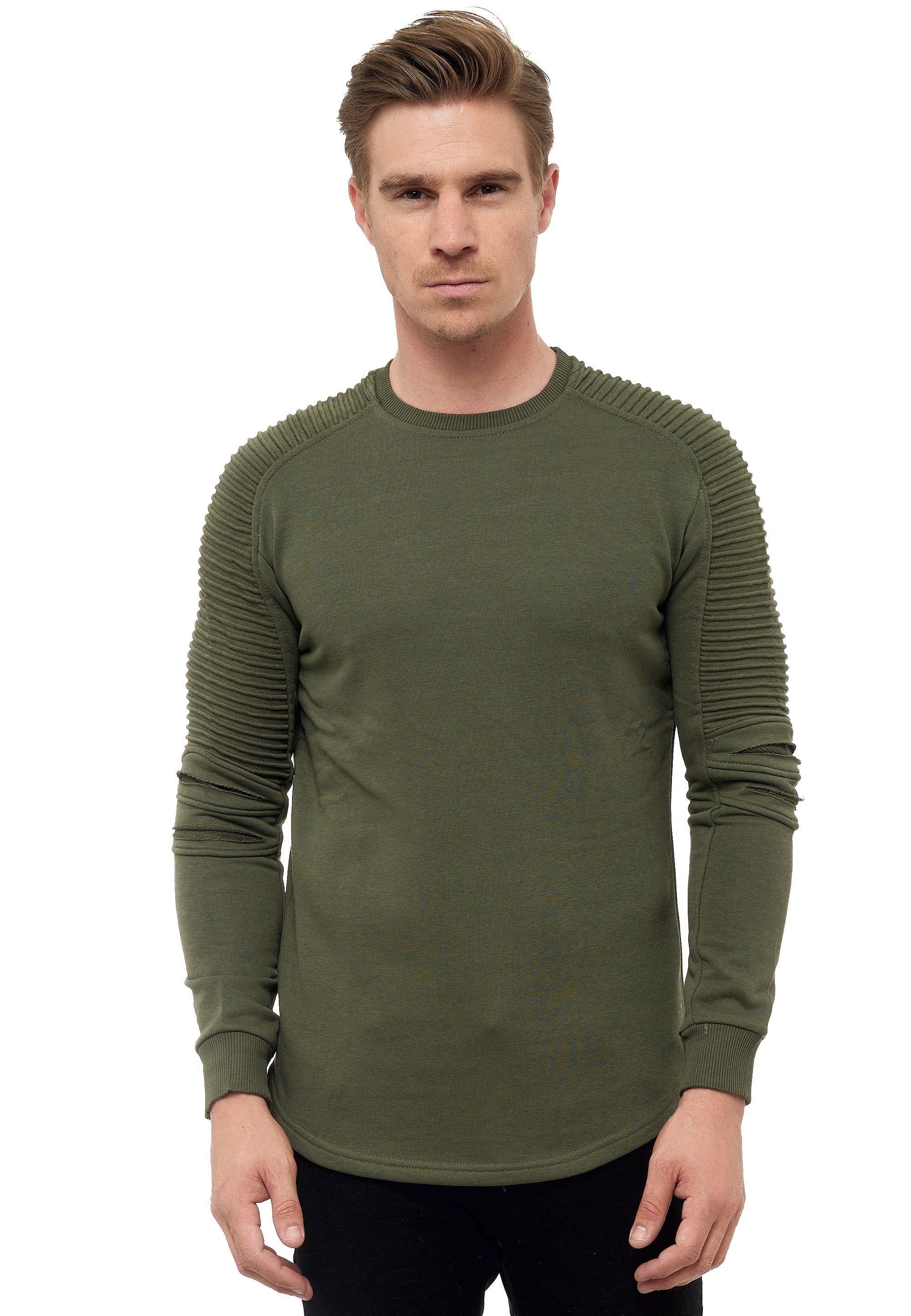 Ärmeldesign Rusty geripptem mit Sweatshirt Neal khaki