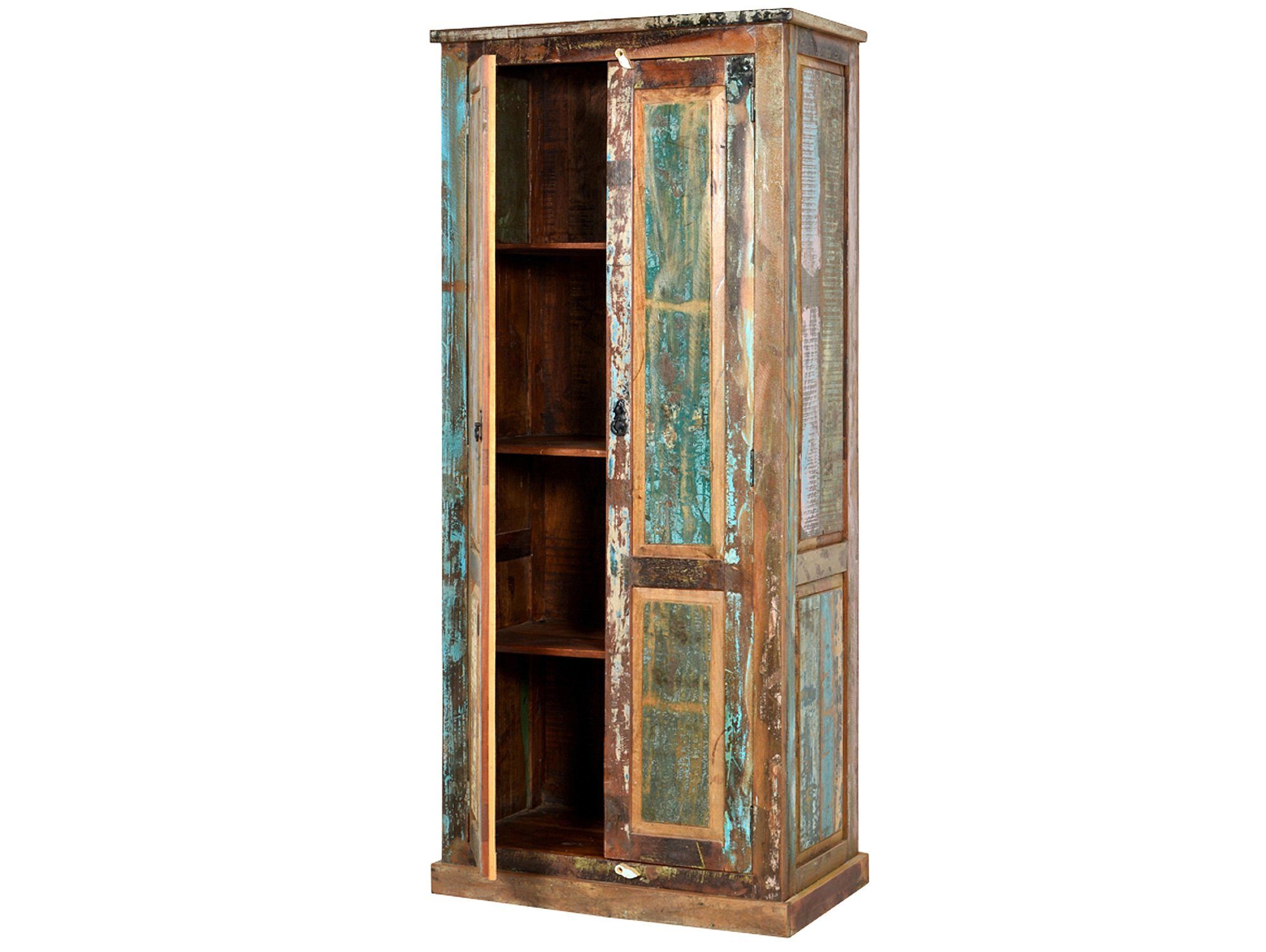 Moebel-Eins Garderobenschrank RIVERBOAT Dielenschrank aus Altholz, Material Massivholz, Vintage-Optik