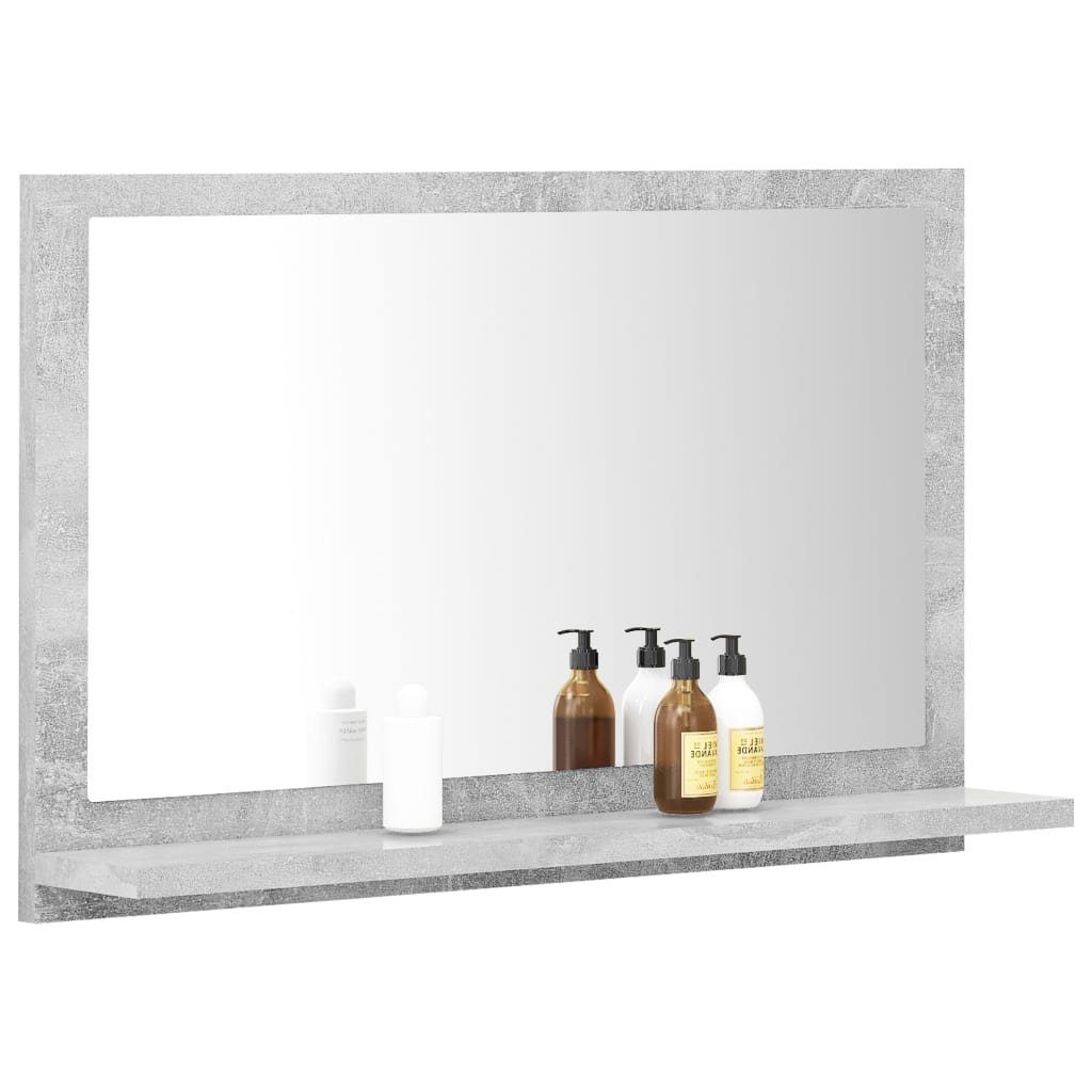 cm Badspiegel Holzwerkstoff vidaXL (1-St) Betongrau 60x10,5x37 Badezimmerspiegelschrank