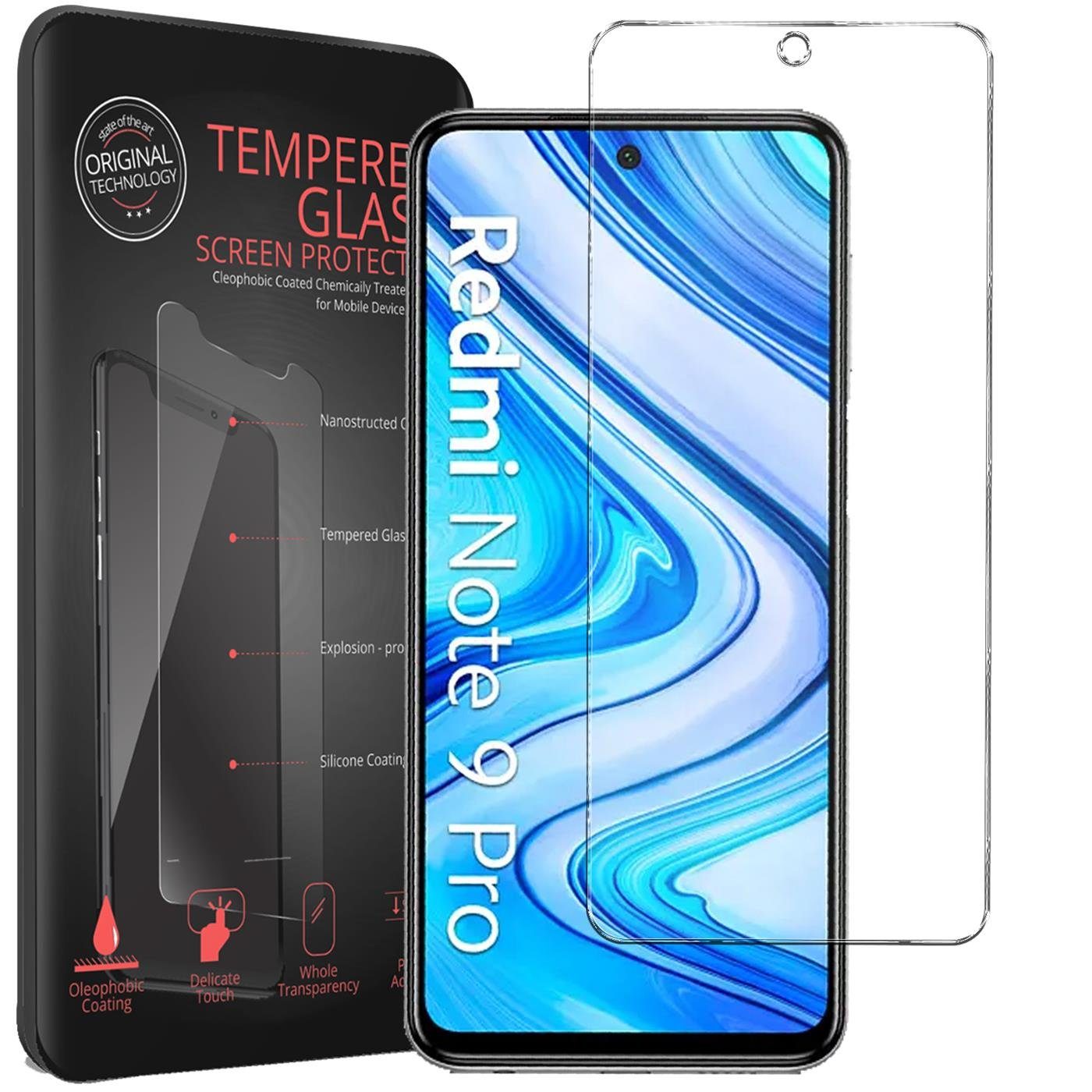 CoolGadget Schutzfolie Panzerfolie für Xiaomi Redmi Note 9 Pro / 9S, (9H Härtegrad, 2x Schutzglas, 1xReinigungset), Displayfolie Schutzfolie 2 Stück für Redmi Note 9 Pro / 9S Glas Folie