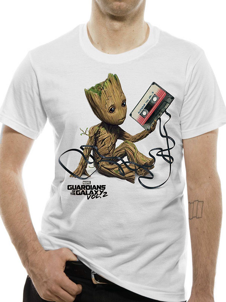 MARVEL T-Shirt of Galaxy T-Shirt Tape Unisex Groot XL the Guardians and