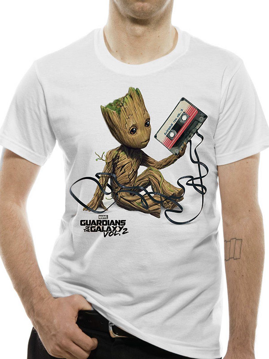 XL MARVEL of and Groot T-Shirt Unisex T-Shirt Tape Galaxy Guardians the