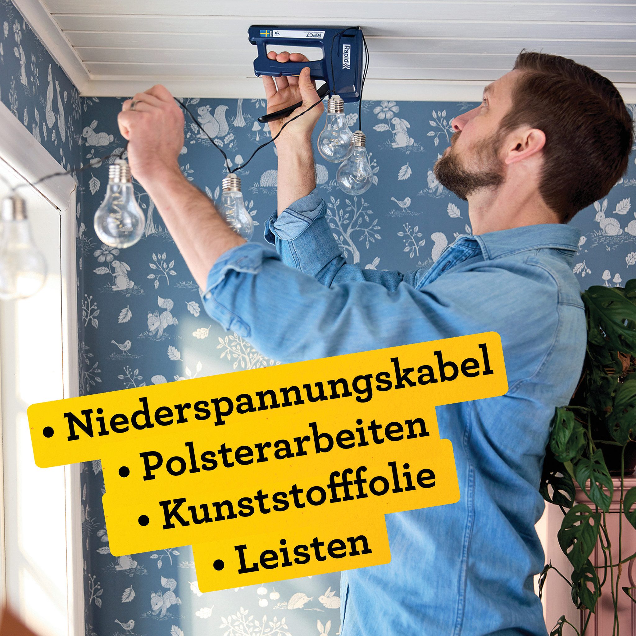 Rapid Handtacker RPC7 Handtacker 7-in-1 Multitacker für Klammern Nägel & Kabel 5001632