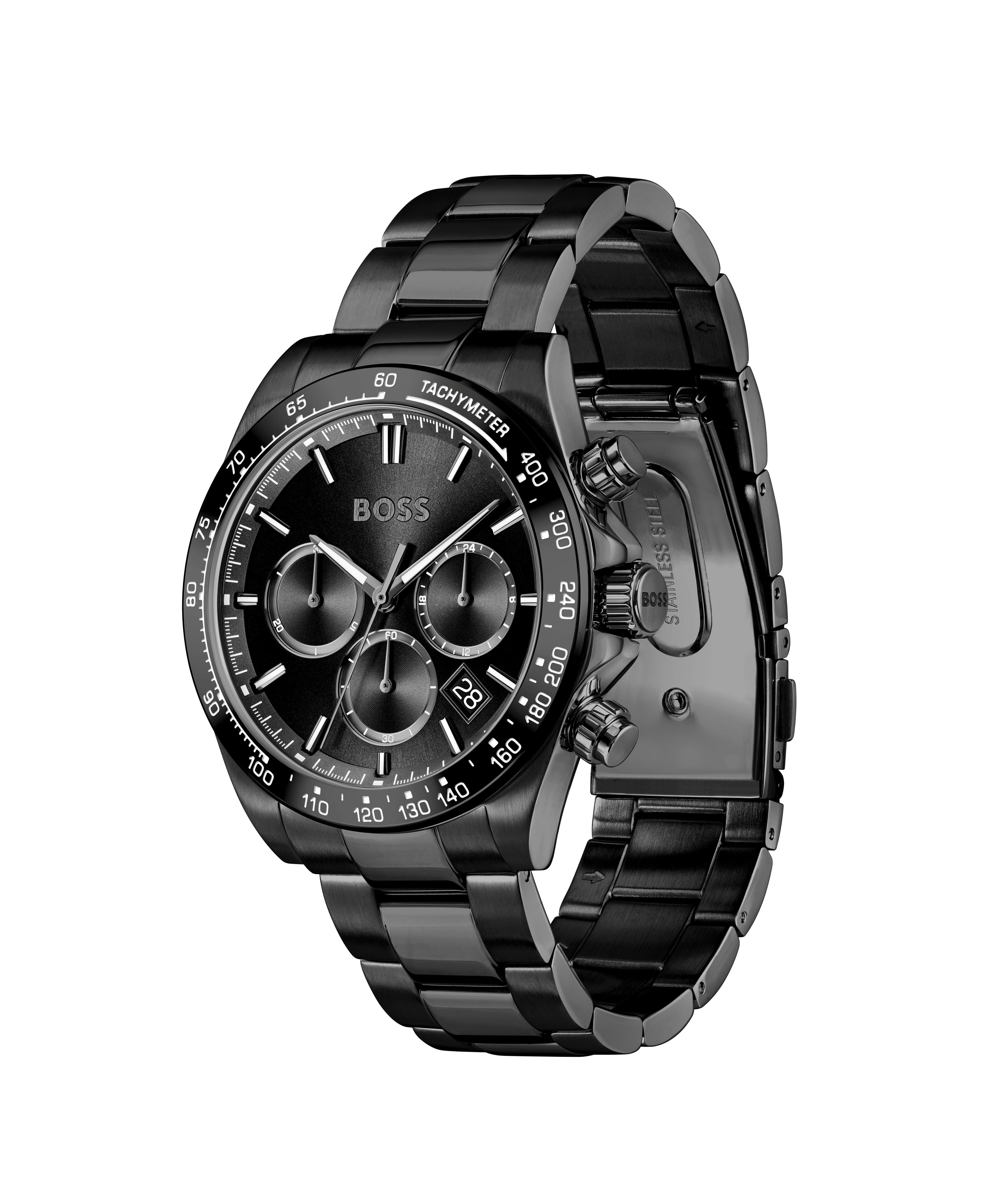 BOSS Multifunktionsuhr HERO 2.0 1514271, Quarzuhr, Armbanduhr, Herrenuhr, Edelstahlarmband, analog, Tag