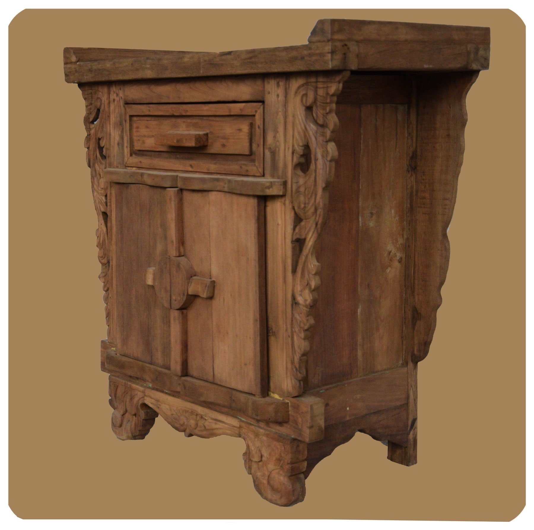 SIMANDRA Kommode Flowers Mod. 3, gefertigt aus Recycling-Altholz, 100% massive Bauweise
