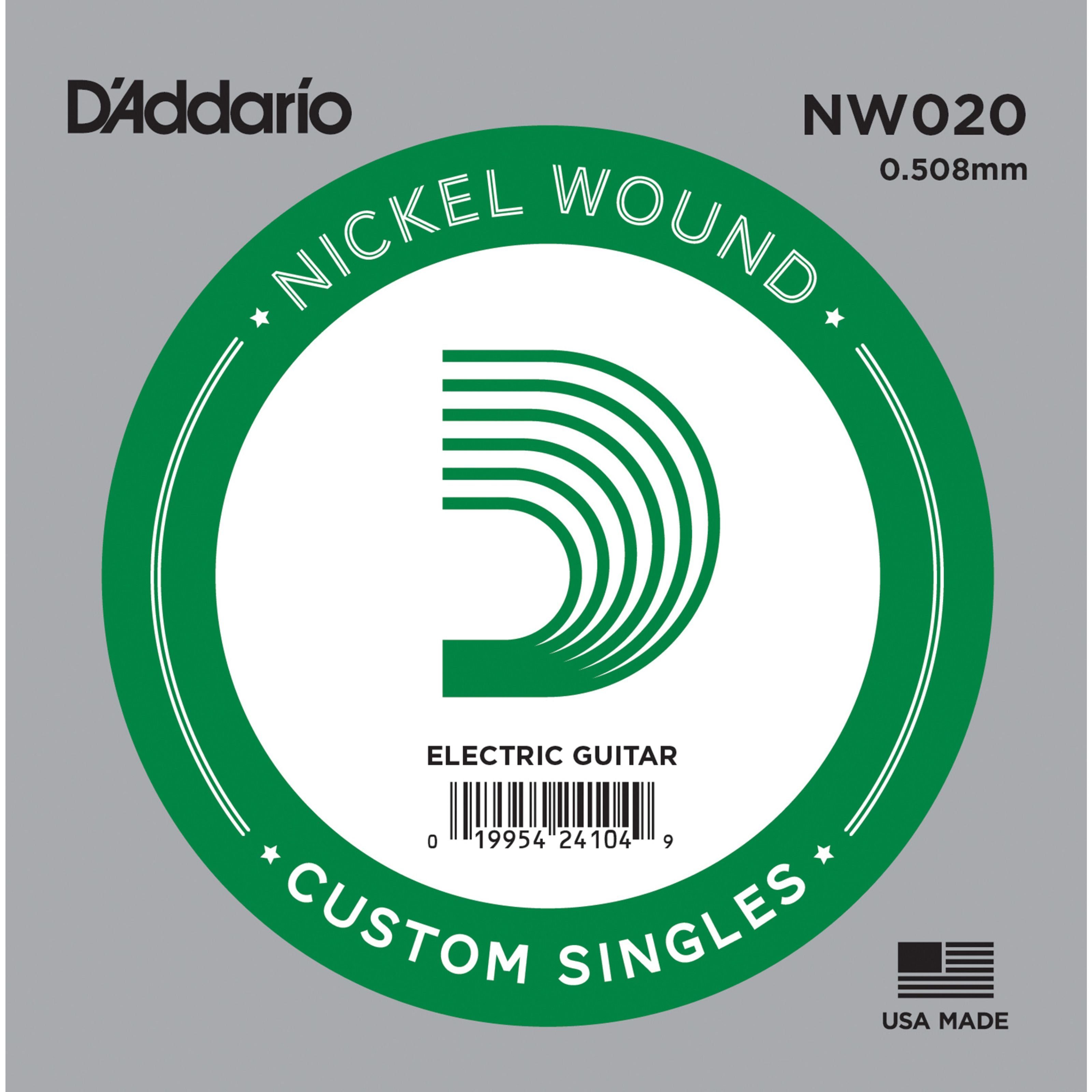 Daddario Spielzeug-Musikinstrument, NW020 Nickel Wound Einzelsaite - Einzelsaite für Gitarren | Musikspielzeug
