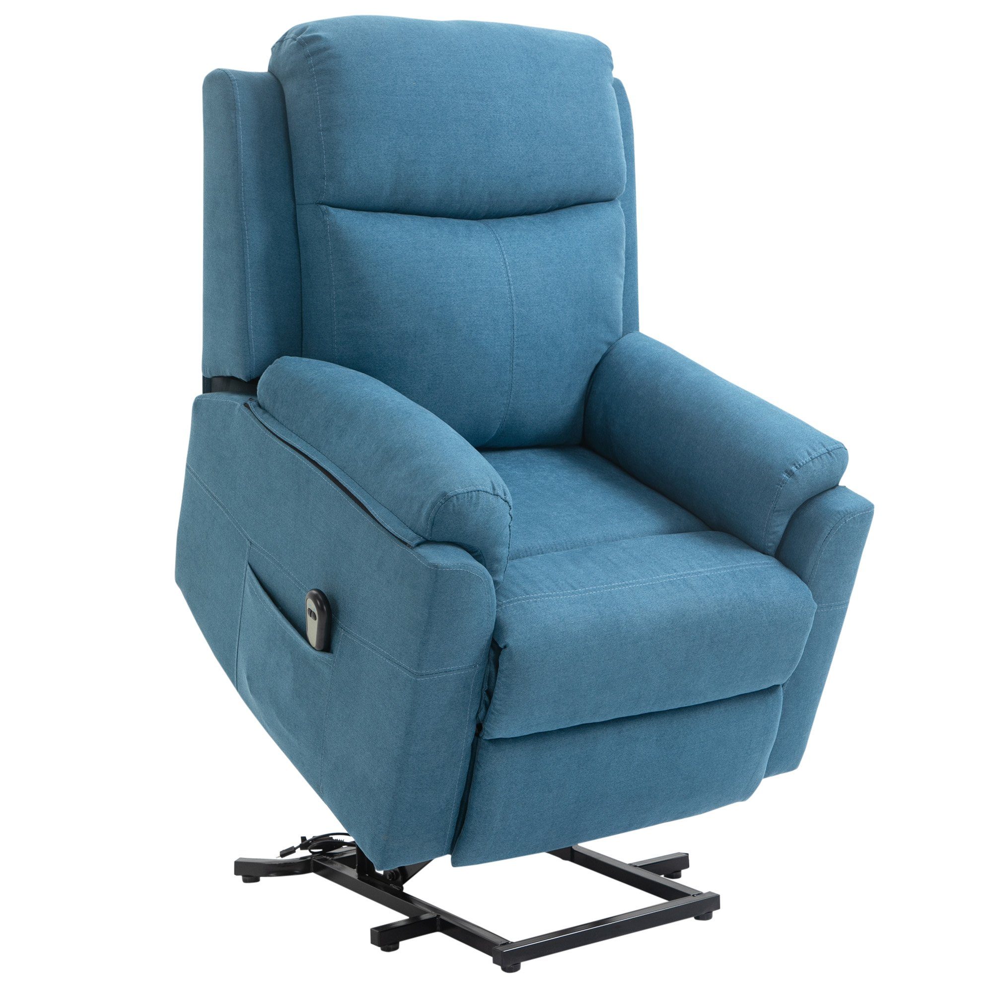 HOMCOM Massagesessel TV-Sessel mit Schlaffunktion, Liegefunktion (Fernsehsessel, 1-St., Aufstehesessel), für Wohnbereich, Blau