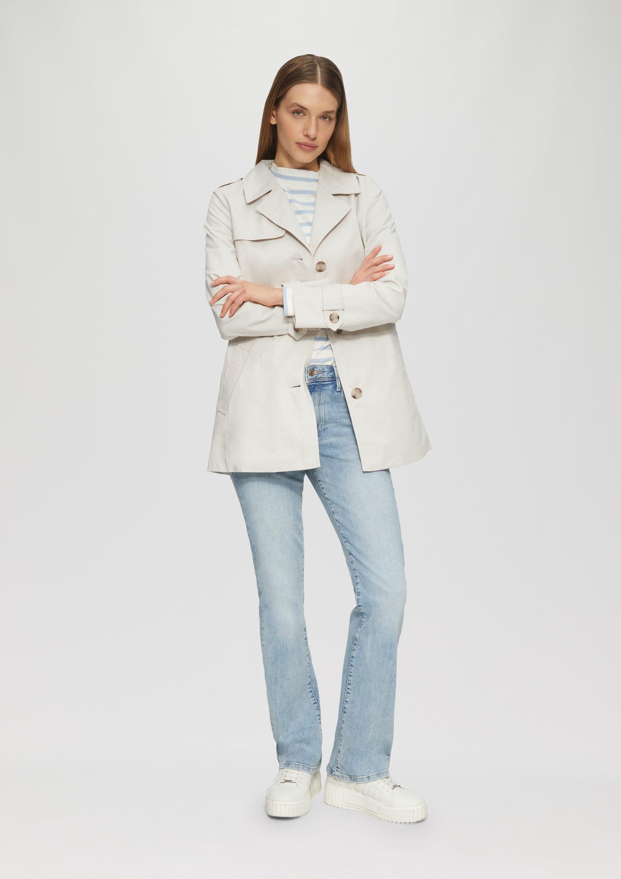 s.Oliver Funktionsjacke Outdoor-Jacke Kurzer Trench mit Gürtel