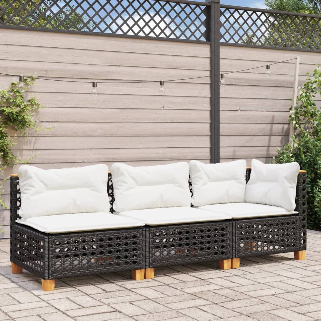 vidaXL Loungesofa Gartensofa mit Kissen 3-Sitzer günstig online kaufen