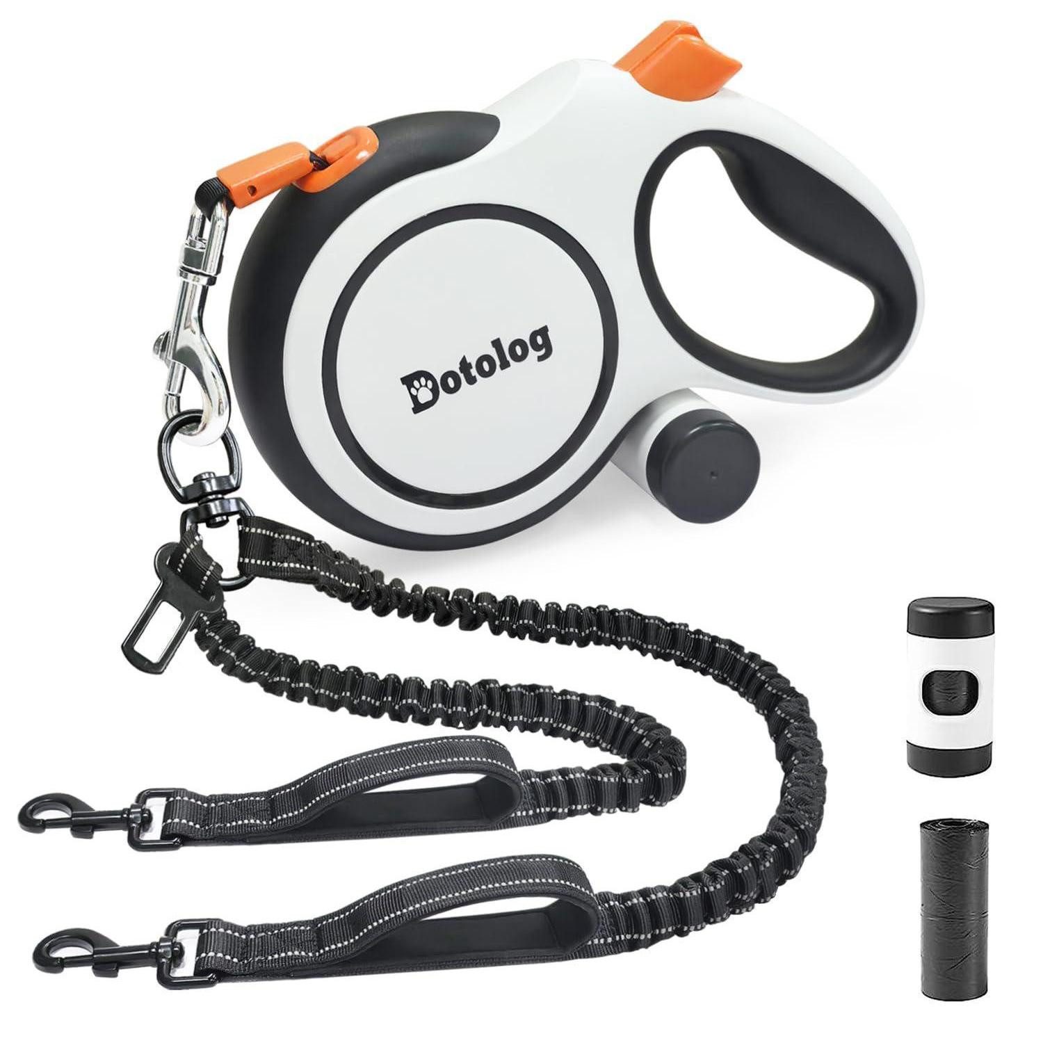 LuxusKollektion Rollleine Einziehbare Hundeleine 5m Weiss/Orange, Kunststoff (1-tlg)