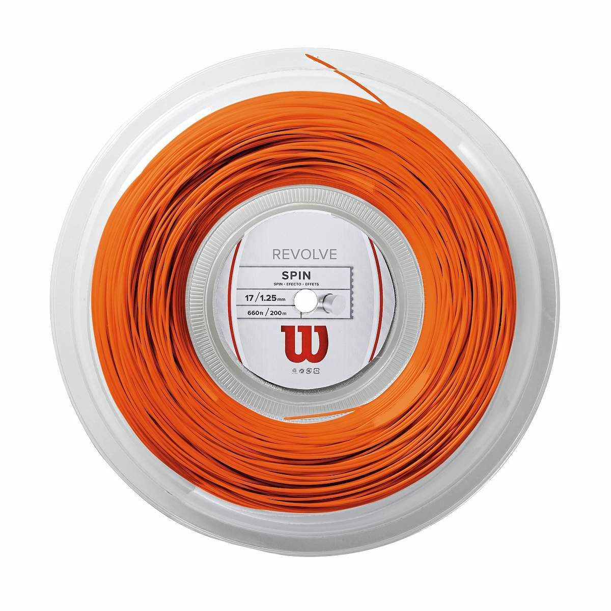 Wilson Tennissaite Revolve (Spin+Haltbarkeit) orange 200m Rolle, Saitendicke: 1.30