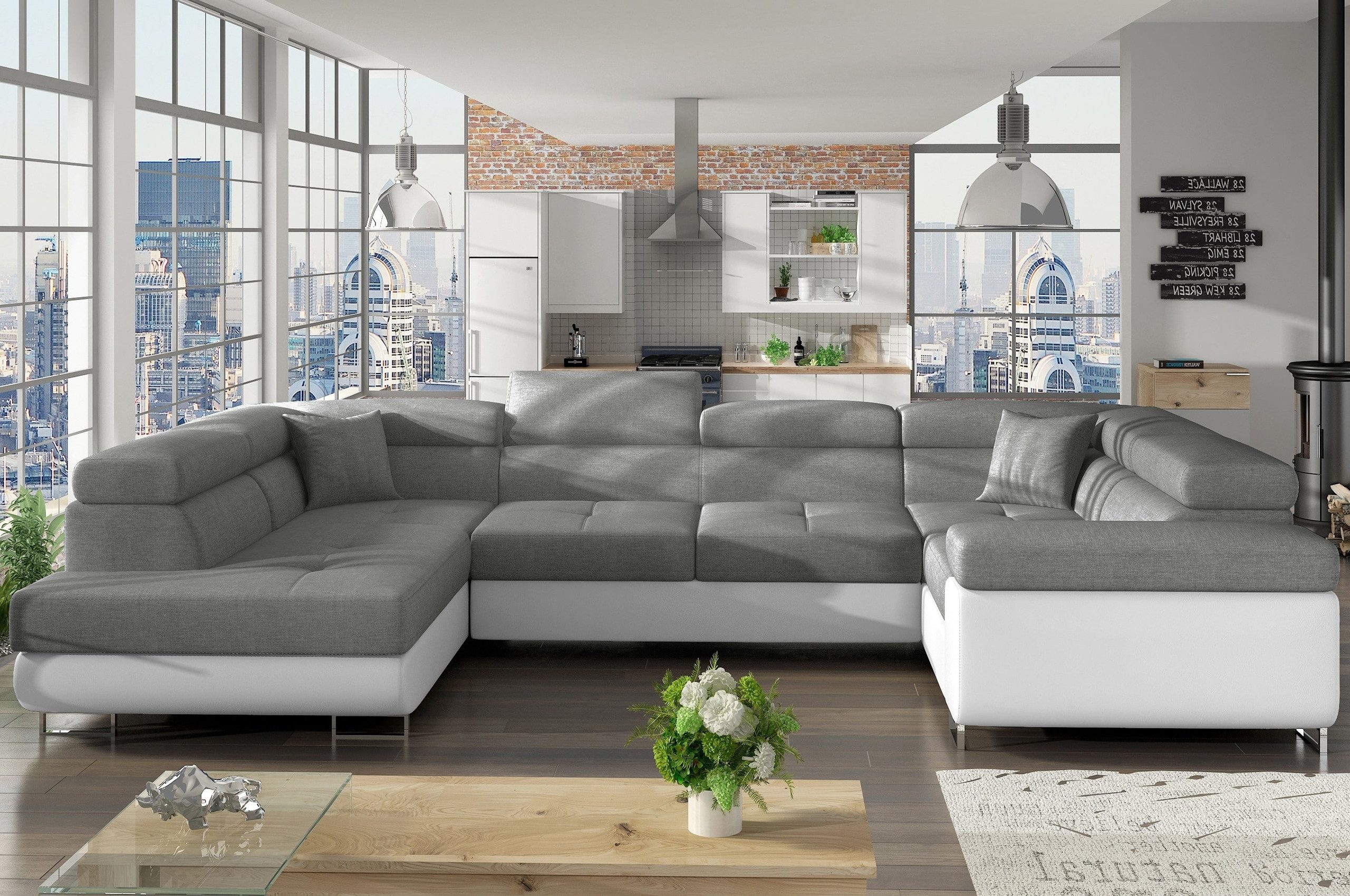 MF Design Wohnlandschaft Lavin, mit Bettfunktion