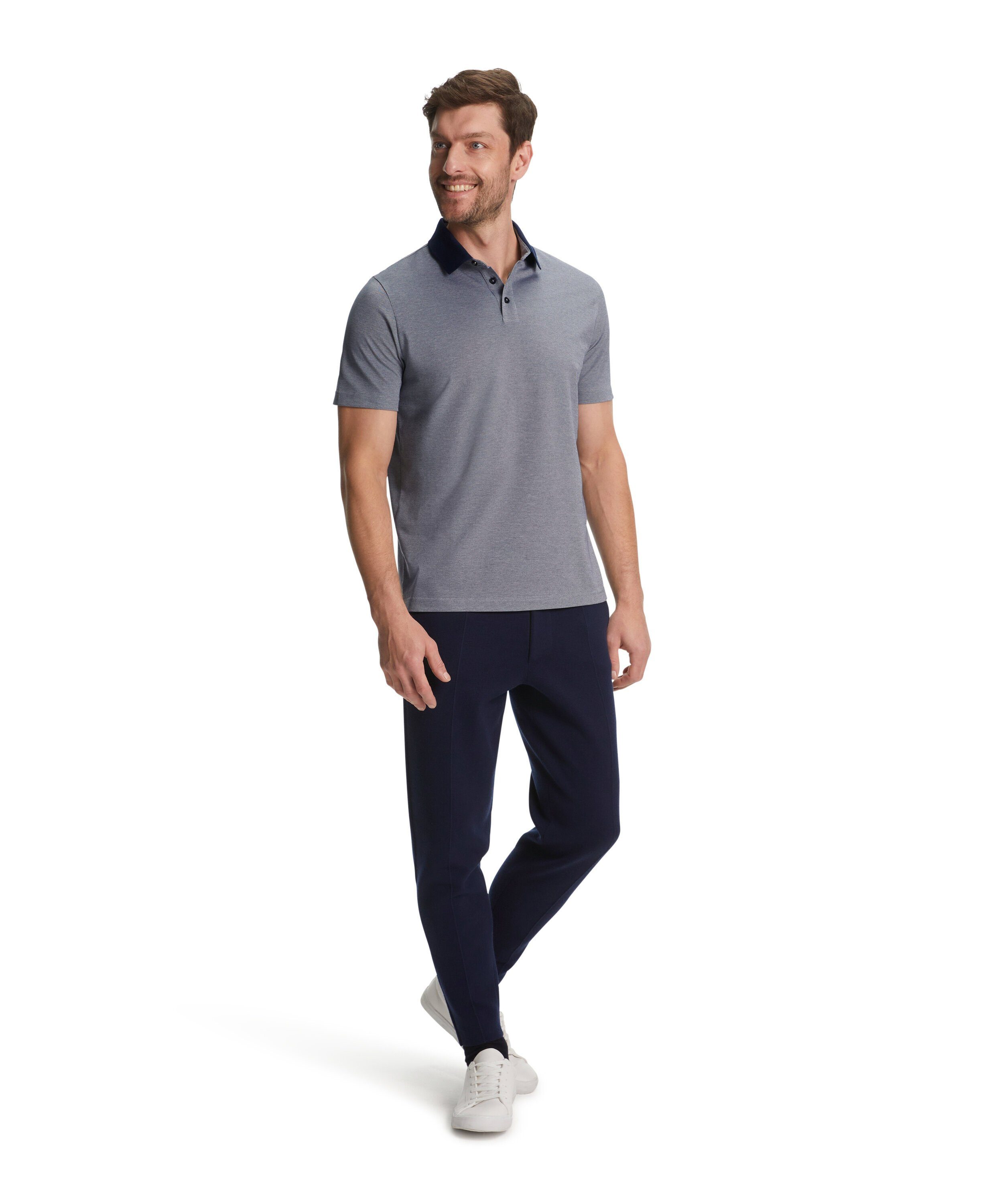 FALKE (6725) Baumwolle Poloshirt mit tanzanite