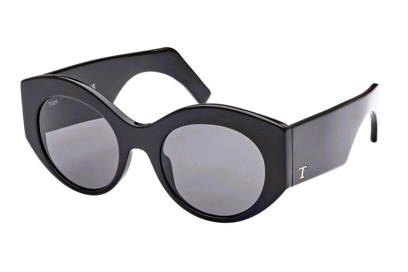 Tod´s Sonnenbrille Tod‘s Damen Sonnenbrille, Tod‘s TO0347 (01A) Sunglasses, Schwarz/ Grau mit Grau Linsen