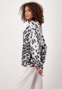 Monari Langarmshirt Shirt Leodruck Allover in Leopardenmuster allover