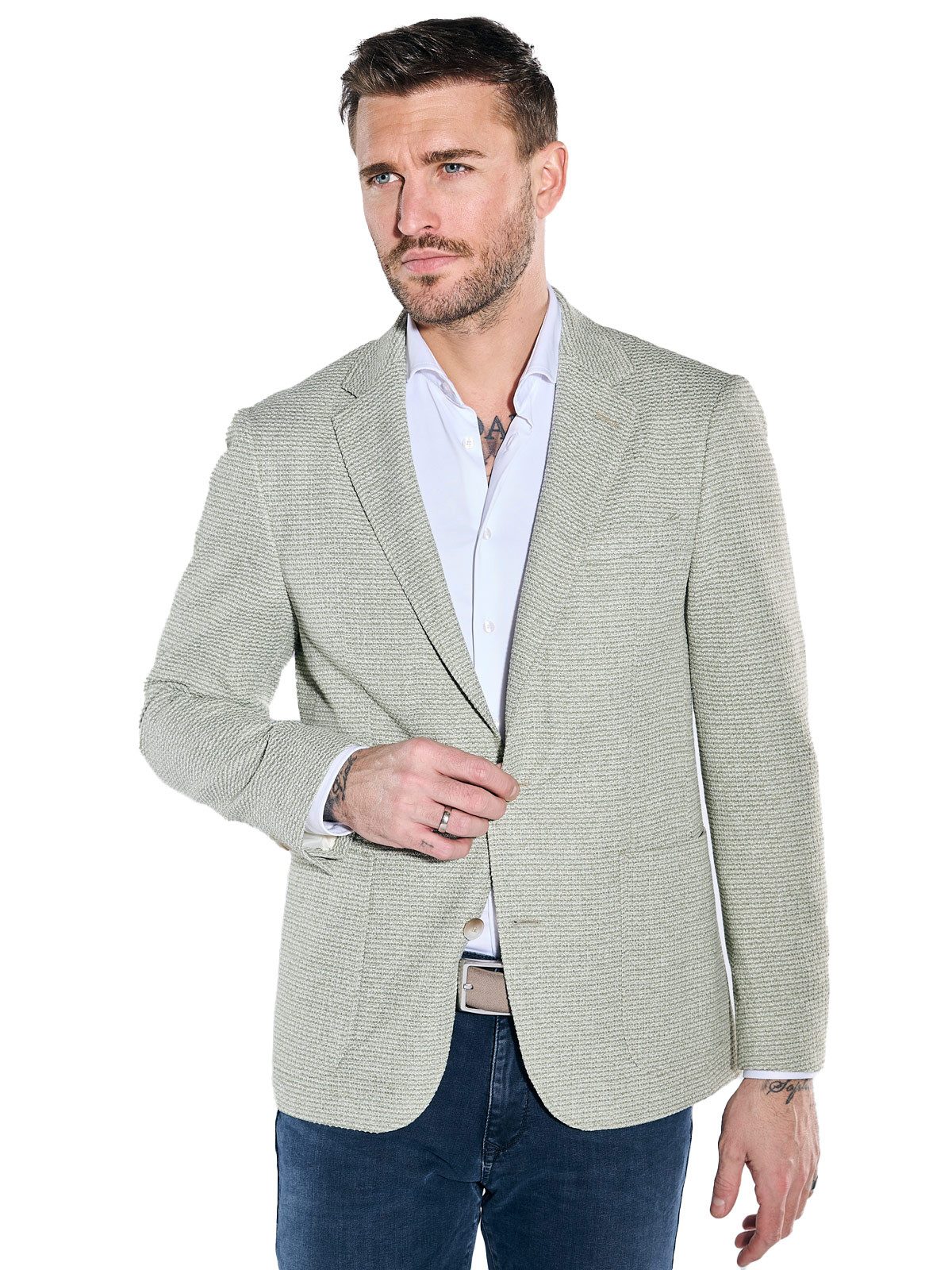Sakko Herren Freizeit-Sakko slim fit, Khaki