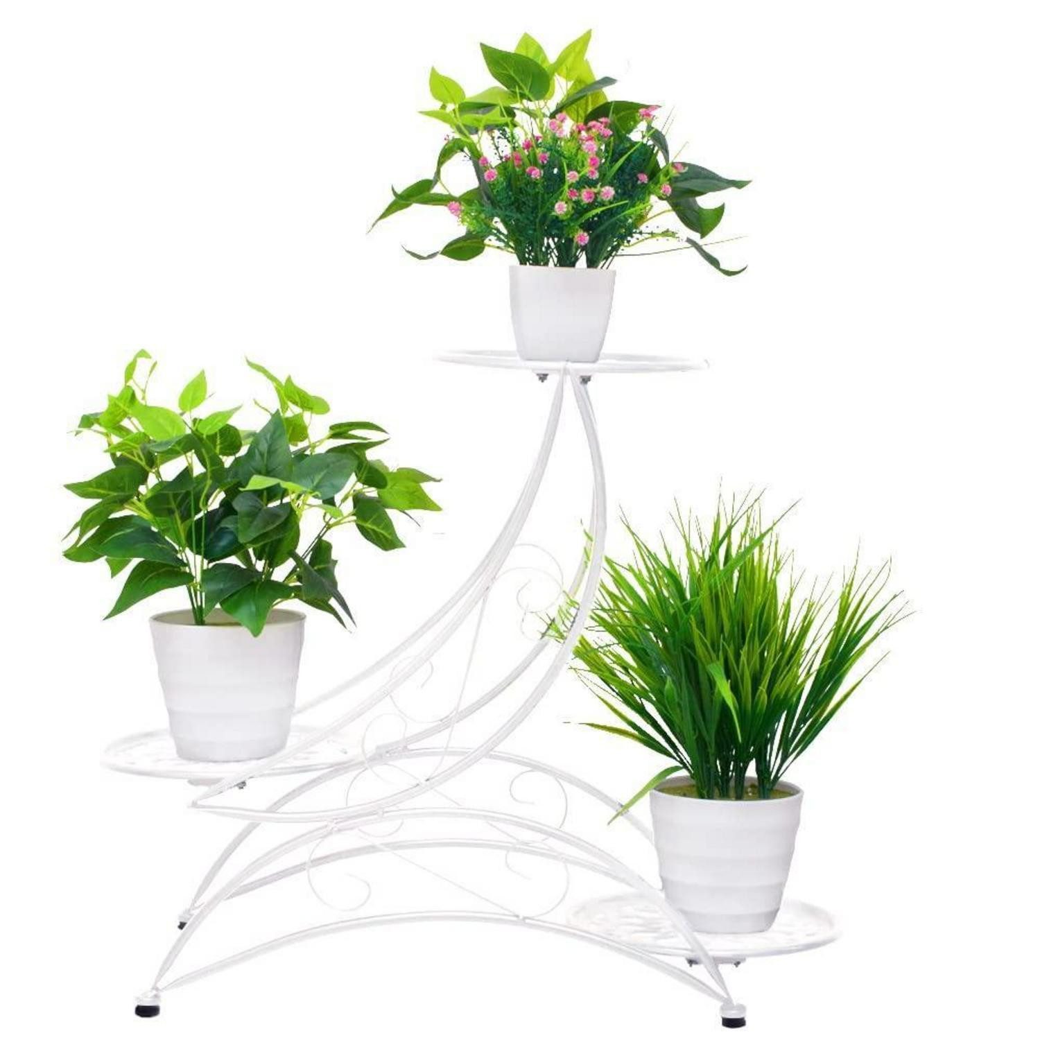 LuxusKollektion Pflanzentreppe Blumenständer Metall 3 Ebenen Schwarz (1 St)