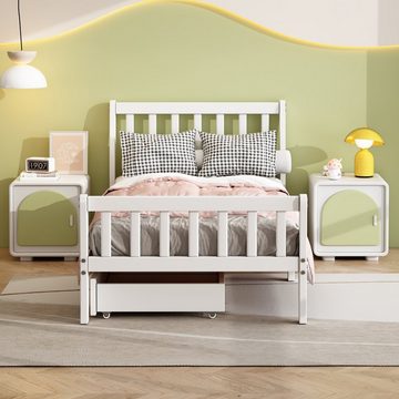 REDOM Holzbett Kinderbett mit Schubladen zur Aufbewahrung, Rahmen aus Kiefernholz (90x200cm), ohne Matratze