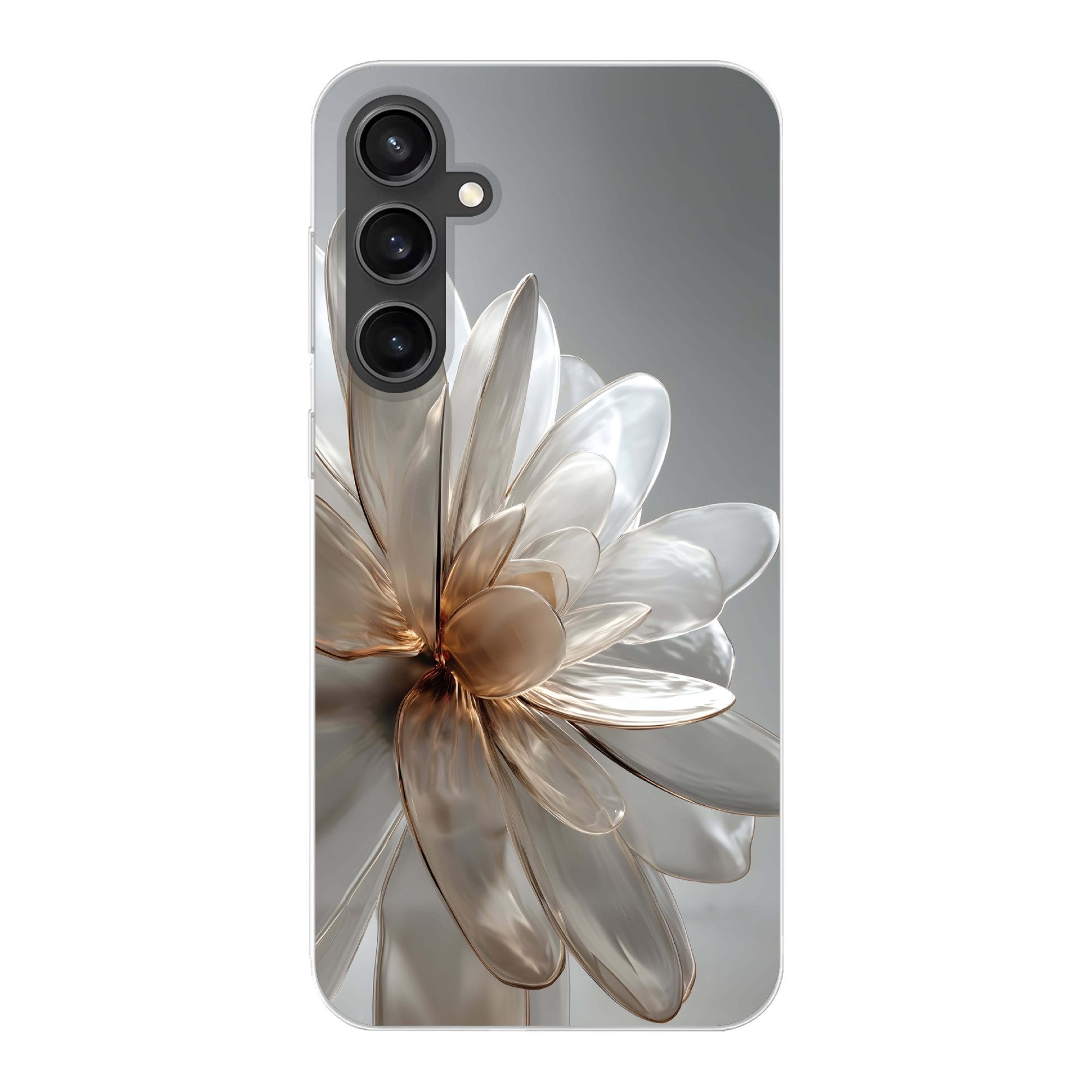 MuchoWow Handyhülle für Samsung Galaxy S23 FE Blume - Weiß - Neutral