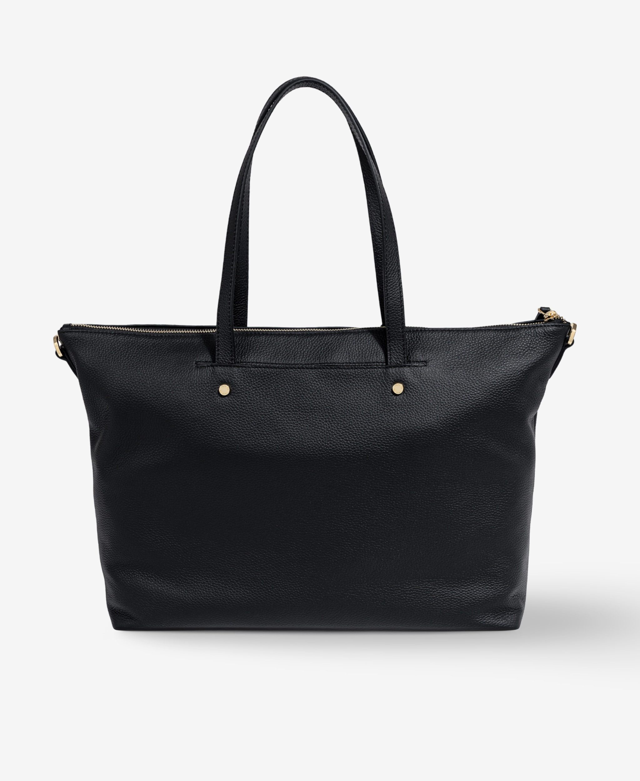 GLAMIRA Schultertasche Lysandra Schwarze Schultertasche (1-tlg), echt Leder, mit geräumigem Hauptfach