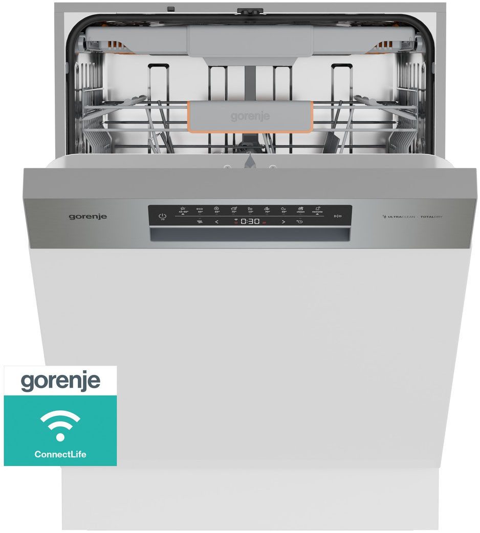 GORENJE teilintegrierbarer Geschirrspüler GI673B90X, 9,4 l, 16 Maßgedecke, TotalDry - automatische Türöffnung