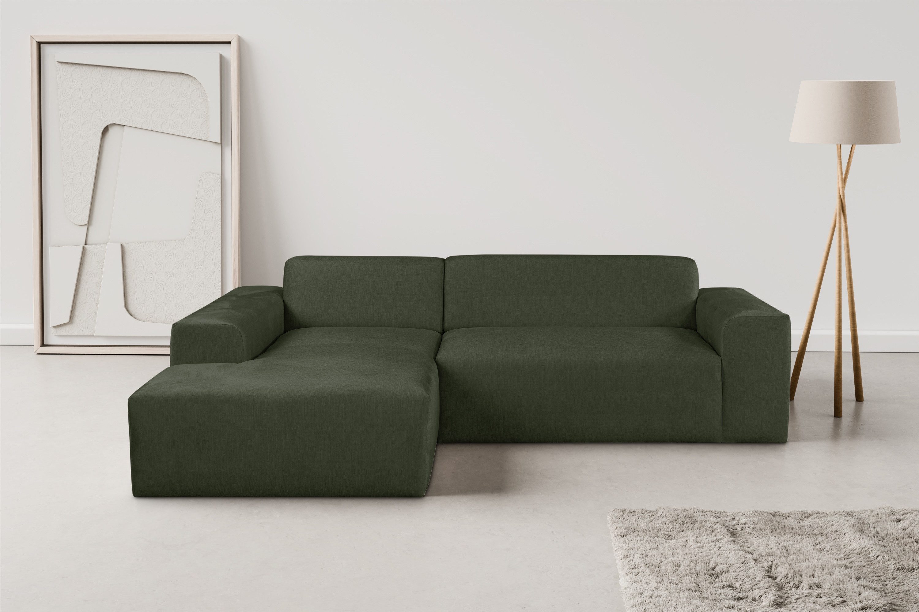 WERK2 Ecksofa "Zeus-L modern und zeitlos, Breite 253cm, bequemes Sofa", Cur günstig online kaufen