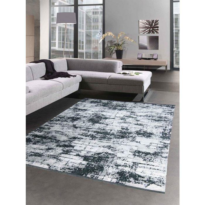 Teppich Orientalischer Teppich Wohnzimmer mit abstraktem Design in schwarz grau Carpetia rechteckig Höhe: 10 mm