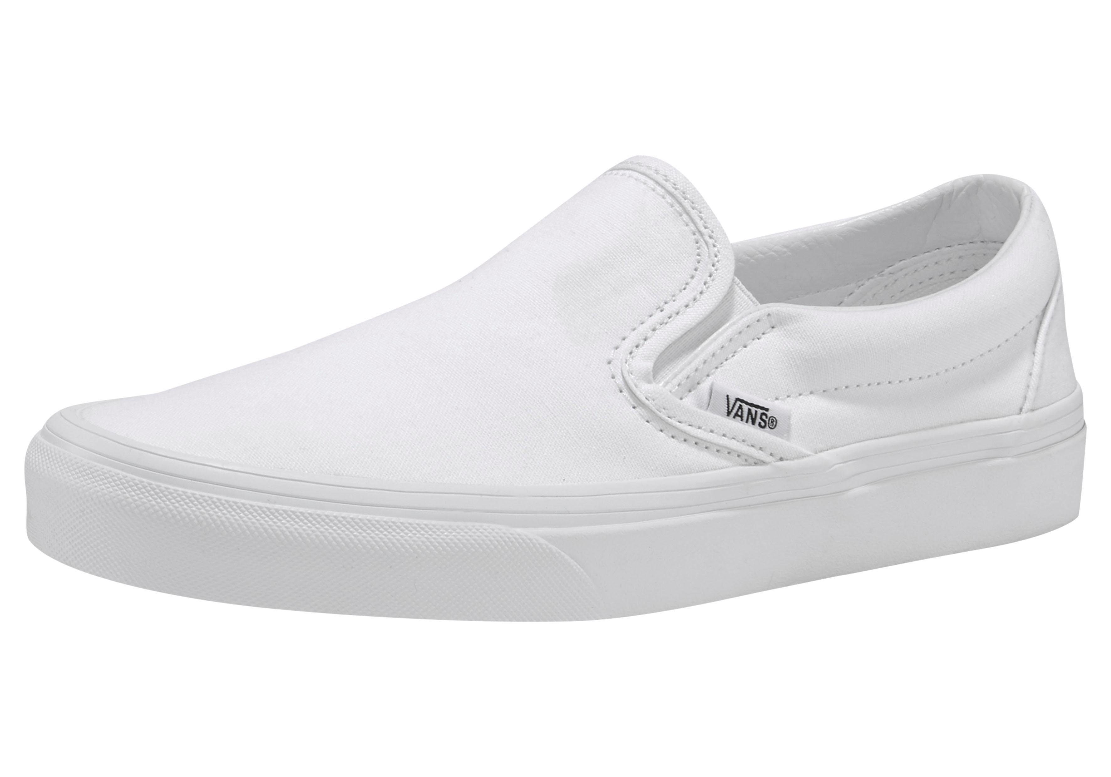 Vans Classic Slip-On Slip-On Sneaker aus textilem Canvas-Material,  Elastische Seiteneinsätze für bequemes Tragen