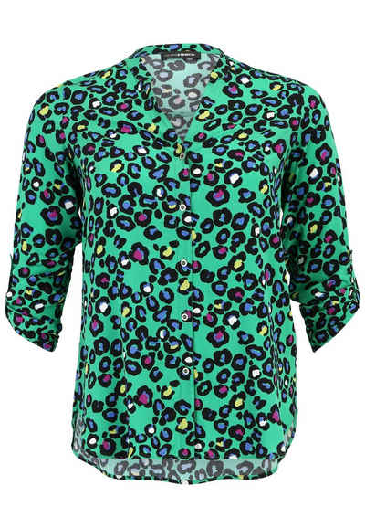 Doris Streich Druckbluse Leo-Print und Knopfleiste mit modernem Design