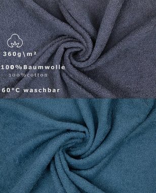 Betz Handtuch Set 12 TLG. Handtuch Set BERLIN Farbe dunkelgrau - taubenblau, 100% Baumwolle (12 Teile, 12-St)