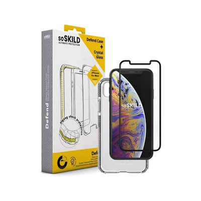 SoSkild Handyhülle Defend Case TPU Schutzhülle + Displayglas für Apple iPhone Xs Max tran