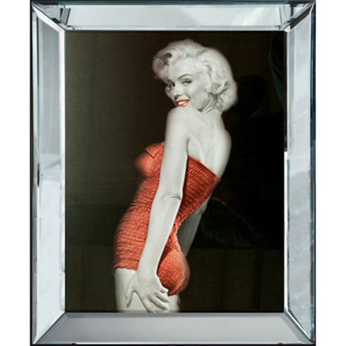 Casa Padrino Dekoobjekt Designer Bild Lady in Red Marilyn Monroe - Limited Edition
