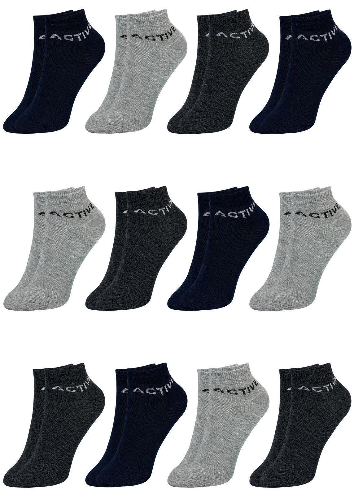 LOREZA Kurzsocken 12 Paar Jungen & Mädchen Kurzsocken - Basics - Mehrfarbig (Paar, 12-Paar) 12-Paar