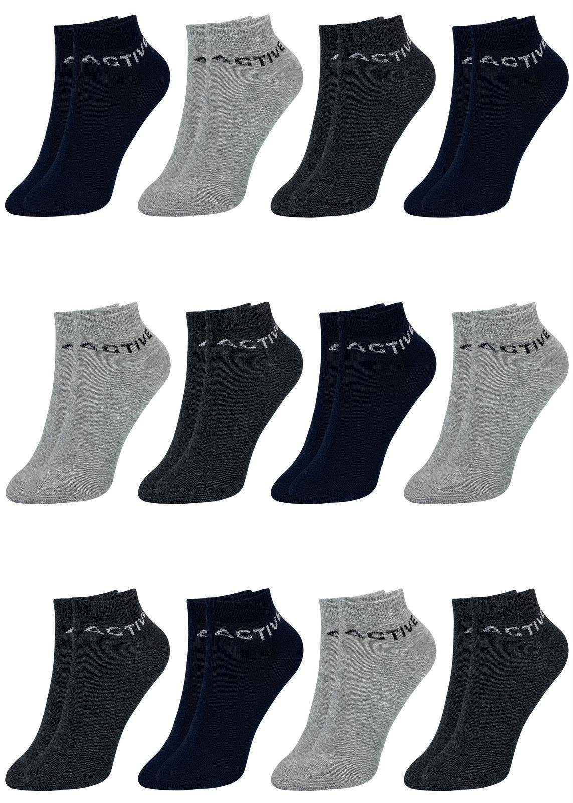LOREZA Kurzsocken 12 Paar Jungen & Mädchen Kurzsocken - Basics - Mehrfarbig (Paar, 12-Paar, 12 Paar) 12-Paar