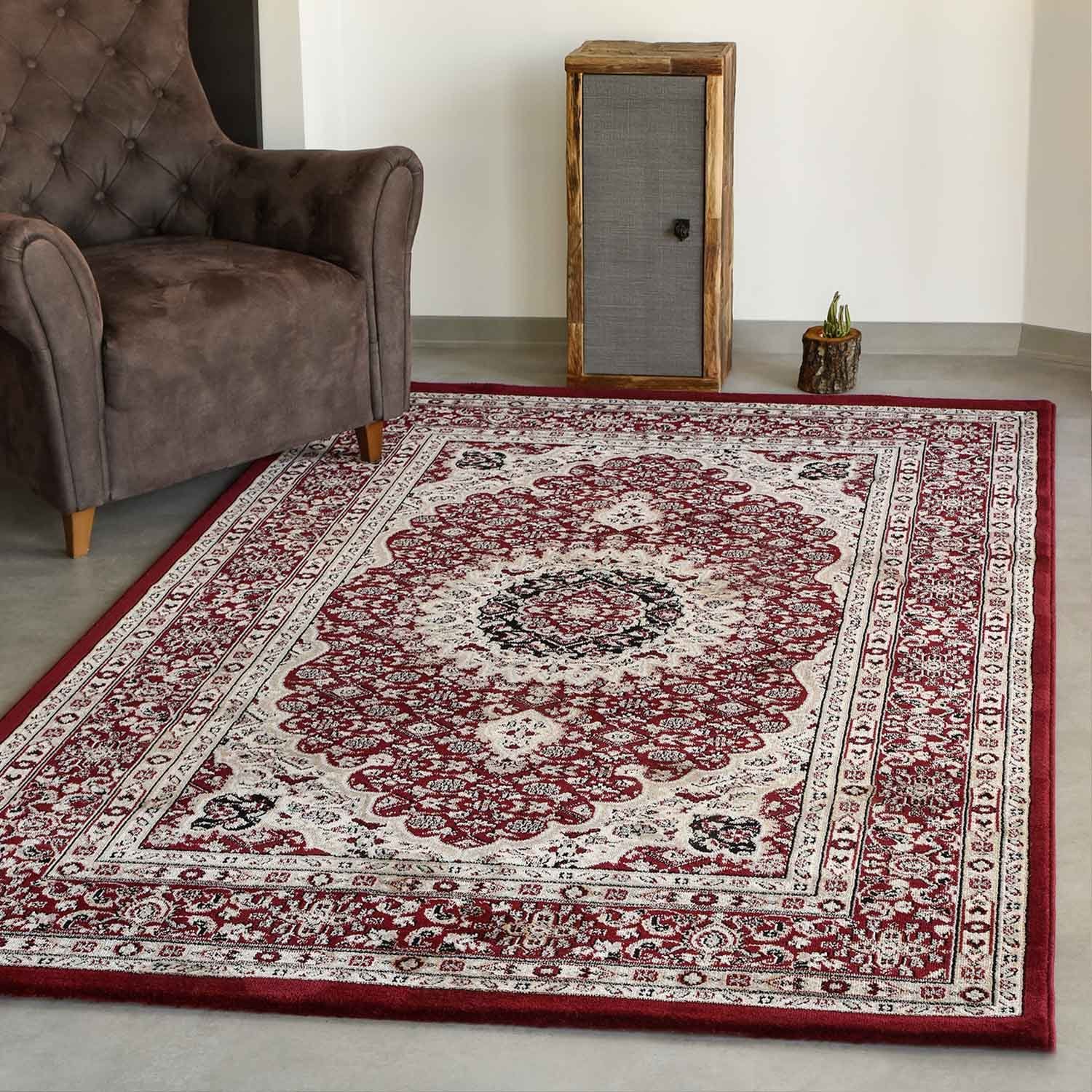 Teppich Klassisch Orient Teppich dicht gewebt in Dunkel Rot, Vimoda, Rechteckig