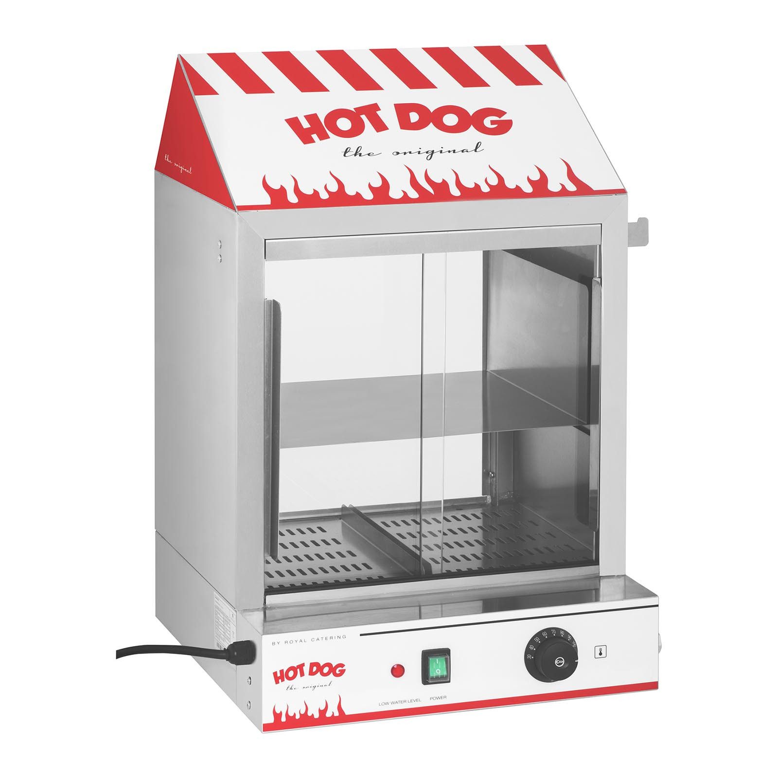 Royal Catering Hotdog-Maker Würstchenwärmer Wurstkocher 200 Würste Steamer, 2000 W