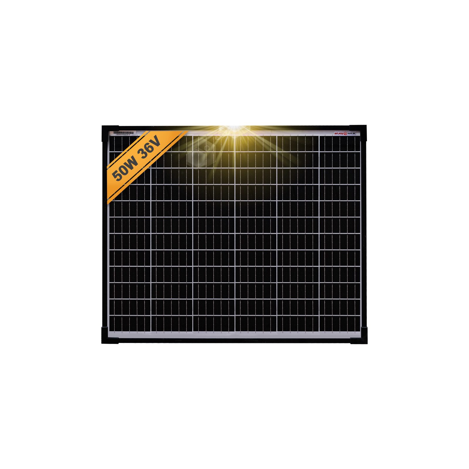 enjoy solar Solarmodul Monokristallines Solarpanel 182mm 10BB, 36V/20W–210W, schwarzer Rahmen, 182mm Monokristalline PERC-Zellen, 182mm Monokristalline PERC-Zellen
