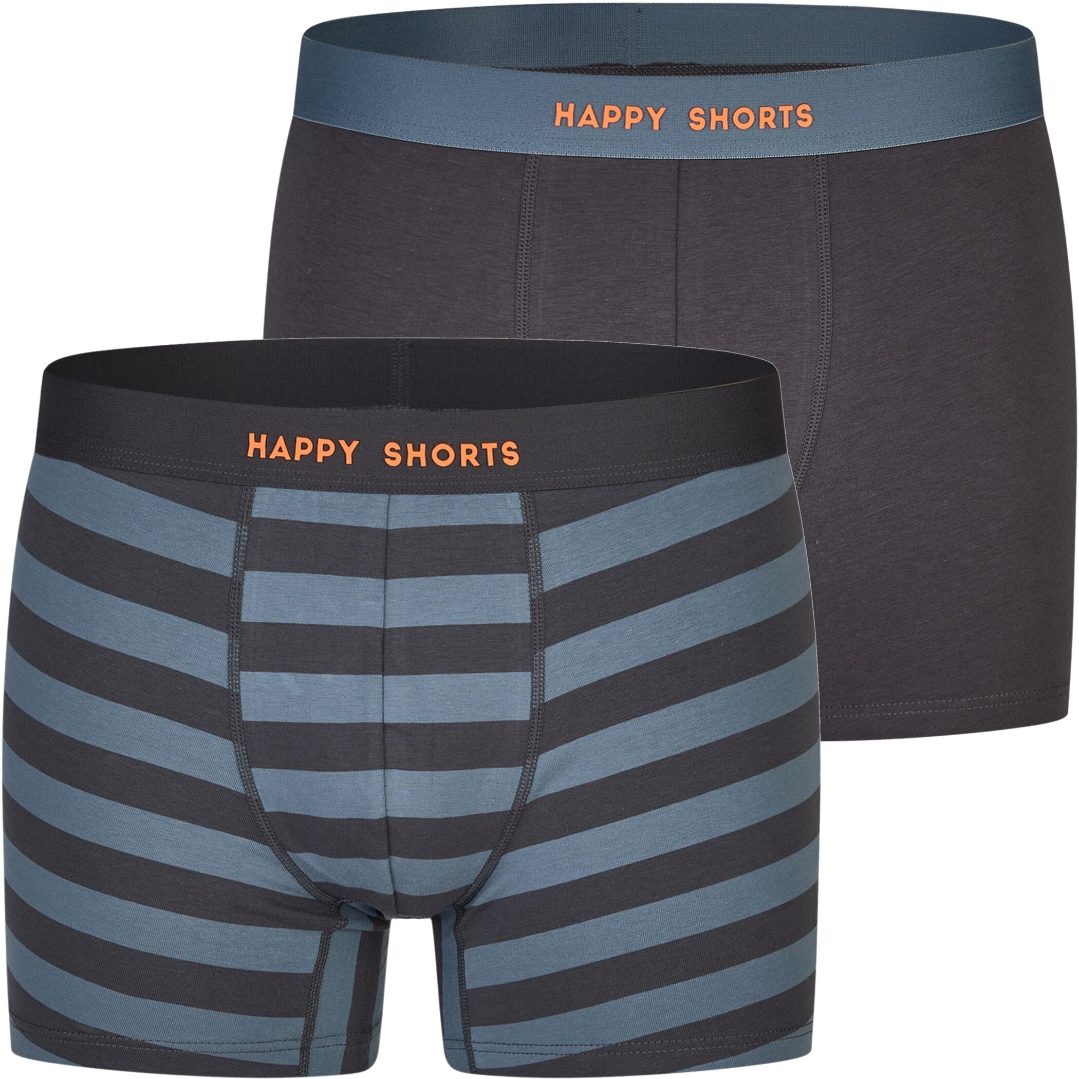 HAPPY SHORTS Trunk 2 Happy Shorts Jersey Trunk Herren Boxershorts Pant Gestreift Blau (1-St)