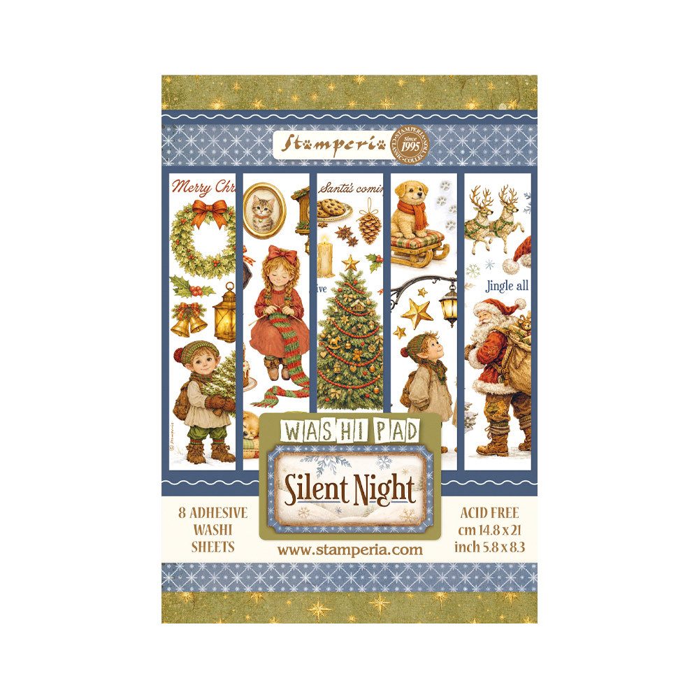 Stamperia Aufkleber Silent Night, 8 Blatt, DINA5