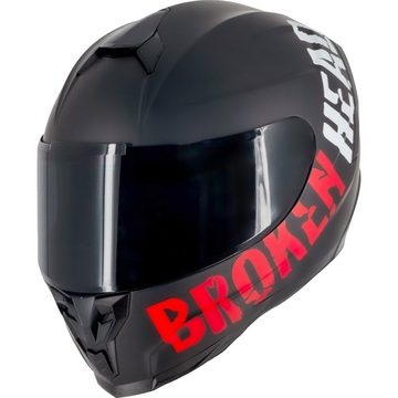 Broken Head Motorradhelm BeProud Sport Rot (Mit Schwarzem Visier), Hochwertiges Design