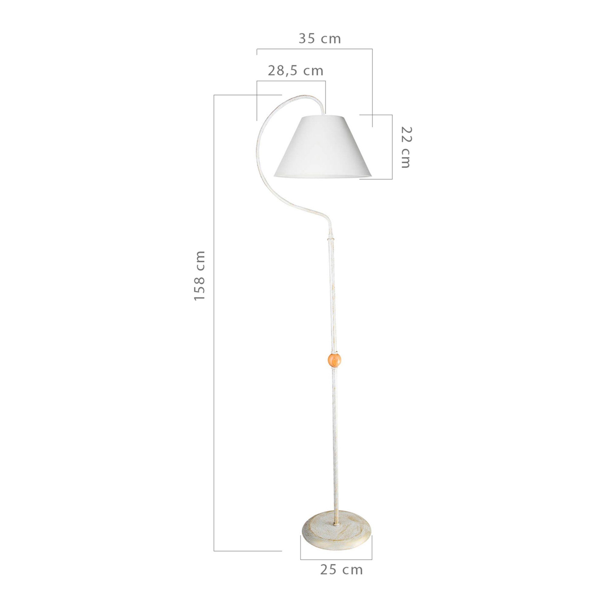 Hausleuchte Stehlampe, Antik cm x Weiß 35 E27 Standleuchte Leuchtmittel, 158 cm »Epsom« lux.pro ohne